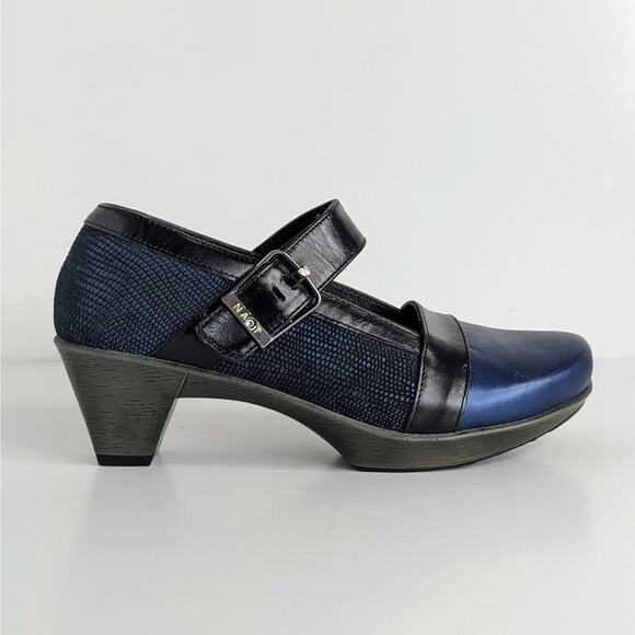 Naot Shoes Dashing Women EU 36 Blue Black Heels Mary Jane Hook and Loop Strap - Picture 11 of 16